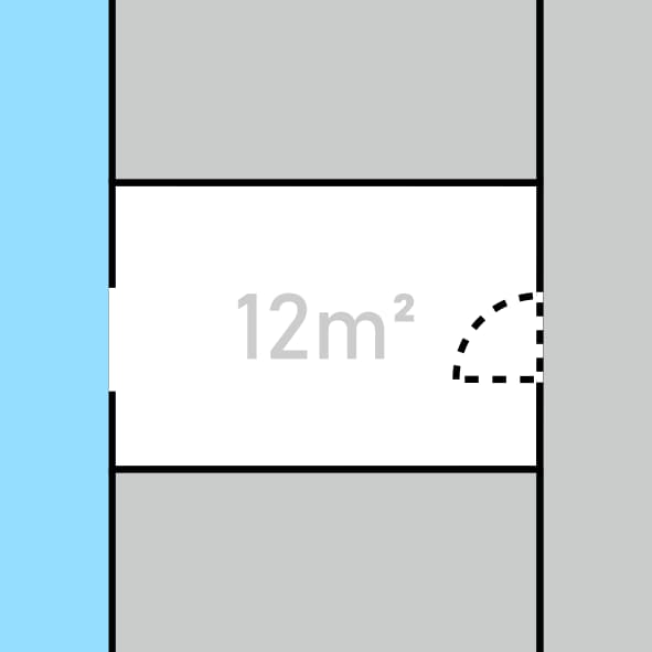 Grundriss eines 12 Quadratmeter Bewohnerzimmers